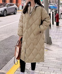 ダウンジャケット/コート（イエロー/黄色系・フード取り外し可