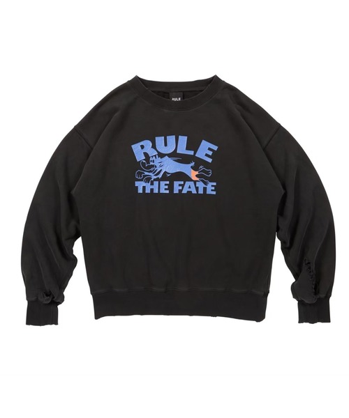 RULE THE FATE（ルールザフェイト）の「RTF DOG DAMAGE SWEAT PULLOVER/ドッグダメージスウェットプルオーバー（スウェット・メンズ・ブラック/ベージュ・0/2/1）」の2枚目の写真