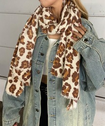 rire(リル)のヒョウ柄マフラー(ストール/ショール)