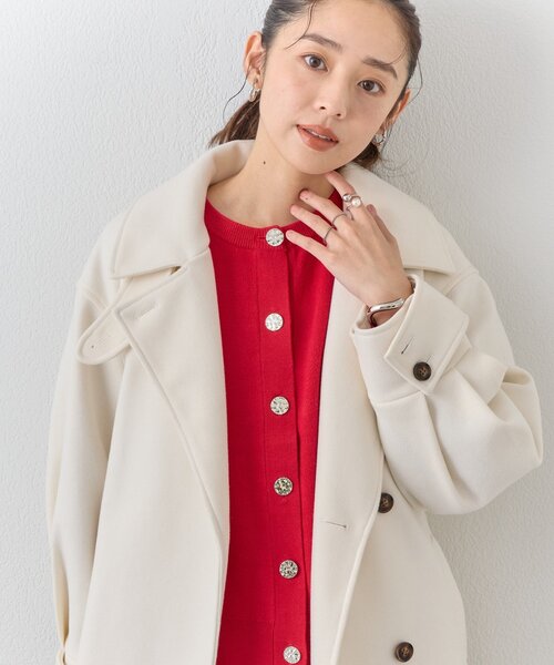 un dix cors（アンディコール）の「《大人フェミニンな雰囲気に》2WAYレース襟ボウタイカーデ（カーディガン/ボレロ・レディース・ブラウン/レッド/ブラック・FREE）」の3枚目の写真