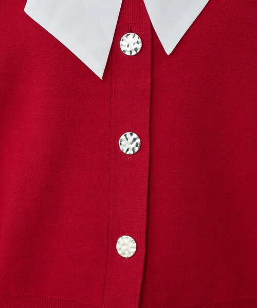 un dix cors（アンディコール）の「《大人フェミニンな雰囲気に》2WAYレース襟ボウタイカーデ（カーディガン/ボレロ・レディース・ブラウン/レッド/ブラック・FREE）」の11枚目の写真