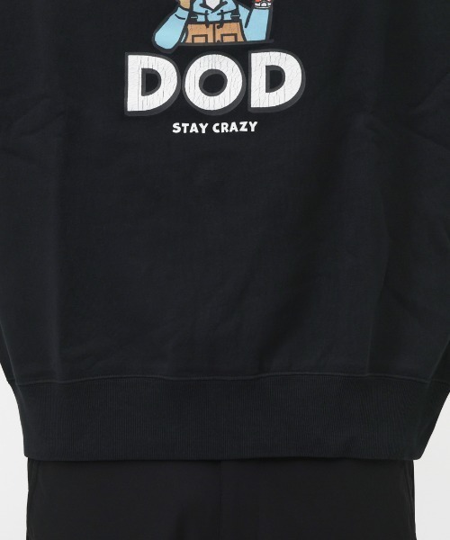 DOD（ディーオーディー）の「ディーオーディー DOD シン・カレッジスウェットシャツ アウトドアカジュアル スウェットトレーナー（スウェット・メンズ・ブラック/グレー・M/L/XL）」の7枚目の写真