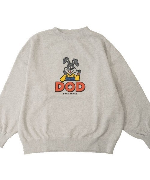 DOD（ディーオーディー）の「ディーオーディー DOD シン・カレッジスウェットシャツ アウトドアカジュアル スウェットトレーナー（スウェット・メンズ・ブラック/グレー・M/L/XL）」の6枚目の写真