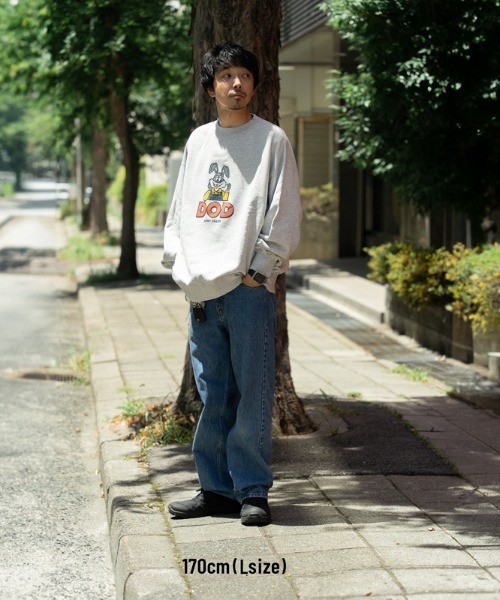 DOD（ディーオーディー）の「ディーオーディー DOD シン・カレッジスウェットシャツ アウトドアカジュアル スウェットトレーナー（スウェット・メンズ・ブラック/グレー・M/L/XL）」の12枚目の写真