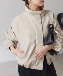 COLLAGE GALLARDAGALANTE | レザータッチスタンドブルゾン(ブルゾン)