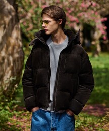 ダウンジャケット/コート（ブラウン/茶色系・コーデュロイ