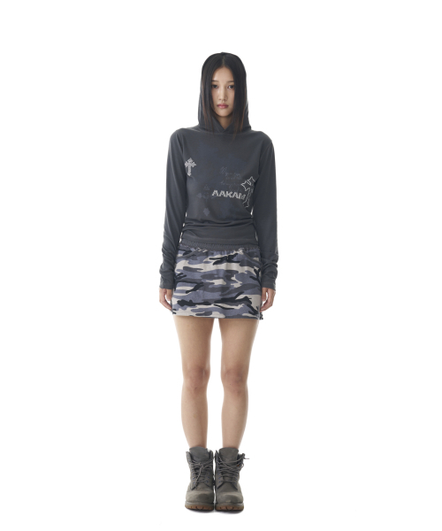 AAKAM（アーカム）の「Camouflage Logo Sweat Skirt (Gray)（スカート・レディース・その他・FREE）」の6枚目の写真