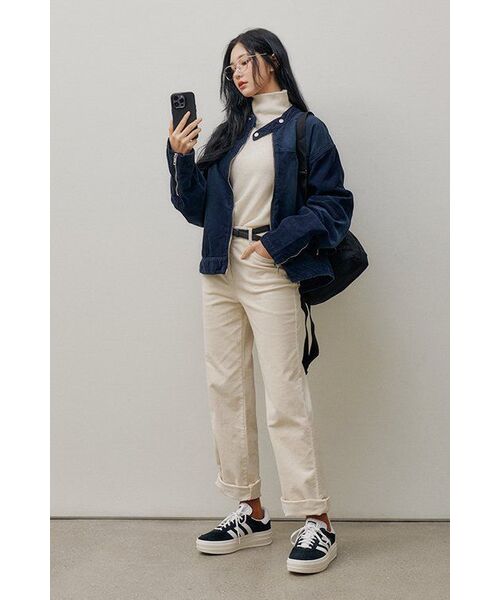 MUSINSA STANDARD WOMAN（ムシンサスタンダードウーマン）の「ウィメンズストレートコーデュロイパンツ[クリーム]（その他パンツ・レディース・その他・30/24/25/26/27/28/29）」の3枚目の写真