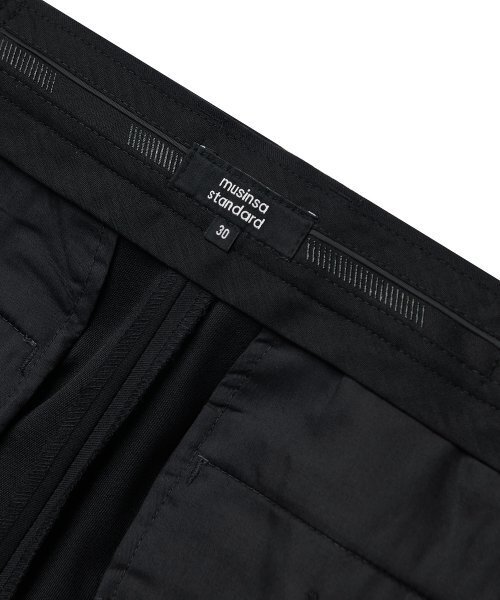 MUSINSA STANDARD（ムシンサスタンダード）の「ウールブレンドワイドヒドゥンバンディングスラックス[ブラック]（スラックス・メンズ・その他・29/30/31/33/26/27/28/40/38/36/34/32）」の8枚目の写真