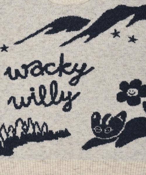 Wacky WiLLy（ワッキーウィリー）の「ウィメンズジャガードグラフィックプルオーバーオートミール（ニット/セーター・レディース・その他・F）」の5枚目の写真