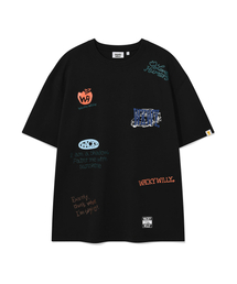 マルチグラフィック半袖Tシャツブラック
