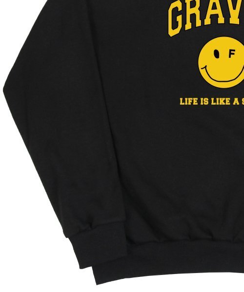 GRAVER（グレーバー）の「[ユニセックス]アーチロゴライフドットスマイルマンツーマン_ブラック（スウェット・レディース・ブラック・LARGE/MEDIUM/SMALL）」の5枚目の写真
