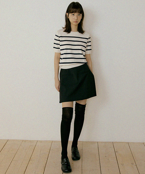 LINGSEOUL（リングソウル）の「stripe round knit top-ivory+navy（ニット/セーター・レディース・その他・FREE）」の4枚目の写真