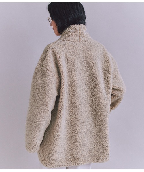 SIPULI（シプリ）の「Eco Fur ショールカラーコート（ダウンジャケット/コート・レディース・ダークグレー/アイボリー・2）」の7枚目の写真