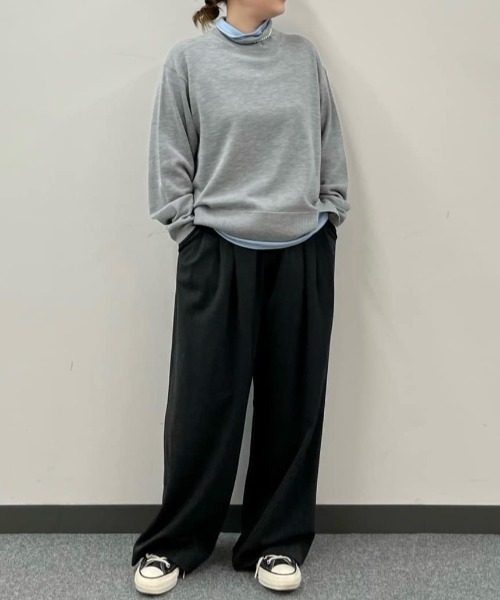 human woman（ヒューマンウーマン）の「◆【ウォッシャブル/ウォーム素材】裏起毛ワイドパンツ（その他パンツ・レディース・グレー/グレー系その他・MEDIUM/SMALL）」の5枚目の写真