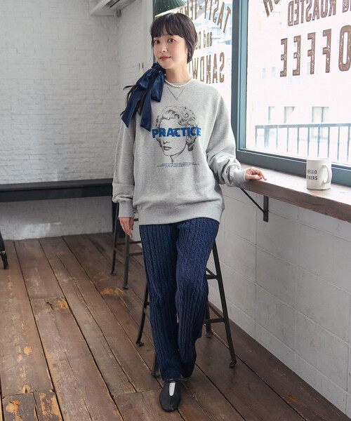 FREAK'S STORE(フリークスストア)の「モールケーブルニットパンツ(その他パンツ・レディース・ナチュラル/ネイビー/ブラウン・フリ-)」の4枚目の写真