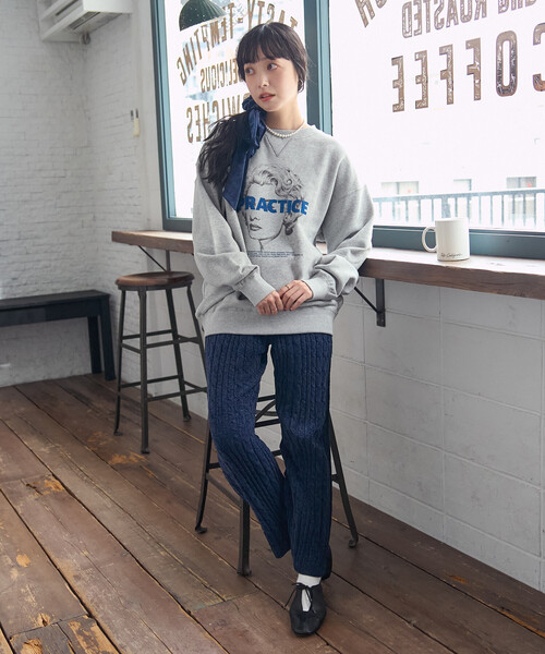 FREAK'S STORE(フリークスストア)の「モールケーブルニットパンツ(その他パンツ・レディース・ナチュラル/ネイビー/ブラウン・フリ-)」の6枚目の写真