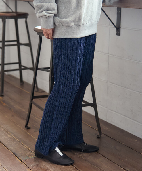 FREAK'S STORE(フリークスストア)の「モールケーブルニットパンツ(その他パンツ・レディース・ナチュラル/ネイビー/ブラウン・フリ-)」の10枚目の写真