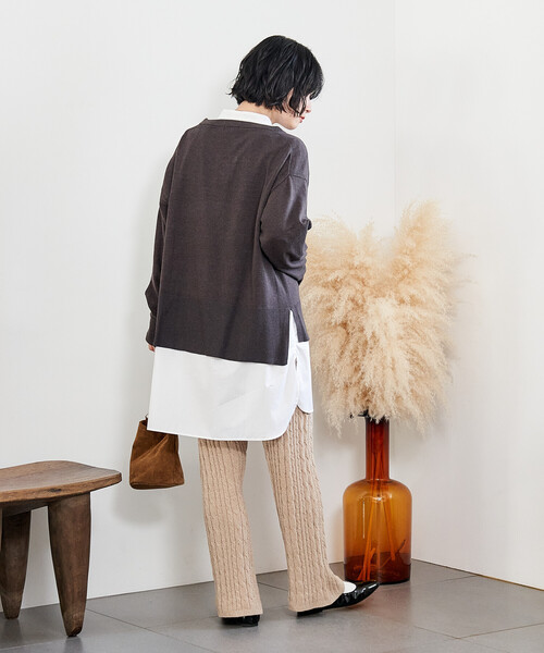 FREAK'S STORE(フリークスストア)の「モールケーブルニットパンツ(その他パンツ・レディース・ナチュラル/ネイビー/ブラウン・フリ-)」の15枚目の写真