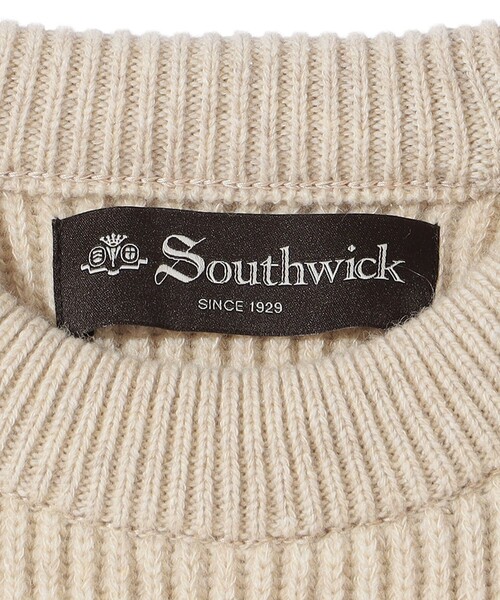 SHIPS(シップス)の「Southwick: Gate Label ウール シルク クルーネック ニット(ニット/セーター・メンズ・ベージュ/ネイビー・MEDIUM/LARGE)」の5枚目の写真