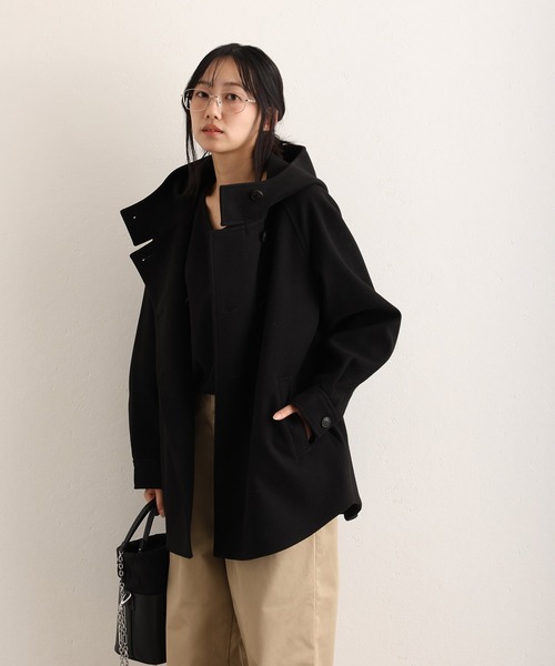 ElegChic(エレグシック)の「フェイクウール ジャケット (モッズコート・レディース・ブラック/アイボリー/グレー/モカ・M/L)」の6枚目の写真