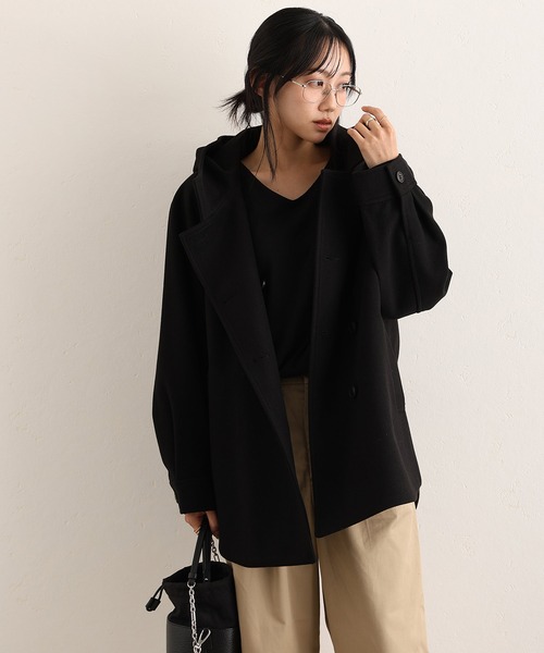 ElegChic(エレグシック)の「フェイクウール ジャケット (モッズコート・レディース・ブラック/アイボリー/グレー/モカ・M/L)」の7枚目の写真
