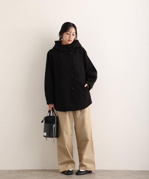 ElegChic(エレグシック)の「フェイクウール ジャケット (モッズコート・レディース・ブラック/アイボリー/グレー/モカ・M/L)」の8枚目の写真
