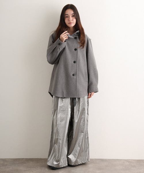 ElegChic(エレグシック)の「フェイクウール ジャケット (モッズコート・レディース・ブラック/アイボリー/グレー/モカ・M/L)」の9枚目の写真