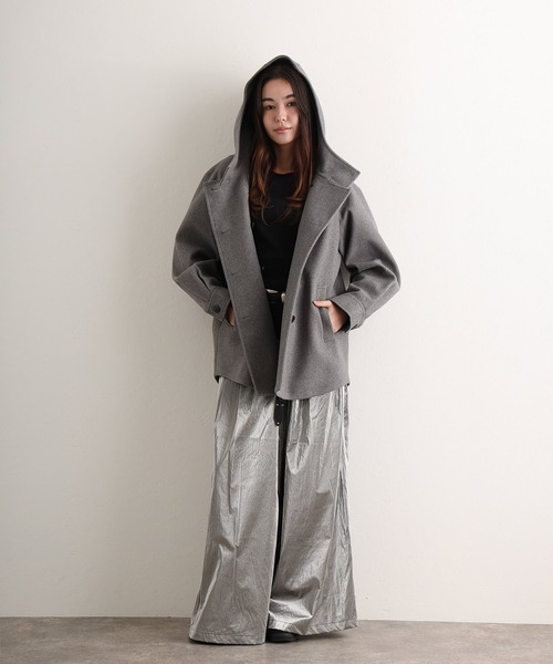 ElegChic(エレグシック)の「フェイクウール ジャケット (モッズコート・レディース・ブラック/アイボリー/グレー/モカ・M/L)」の12枚目の写真