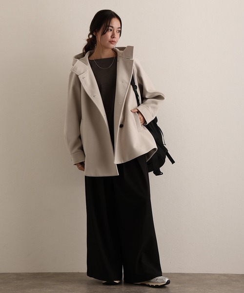 ElegChic(エレグシック)の「フェイクウール ジャケット (モッズコート・レディース・ブラック/アイボリー/グレー/モカ・M/L)」の13枚目の写真