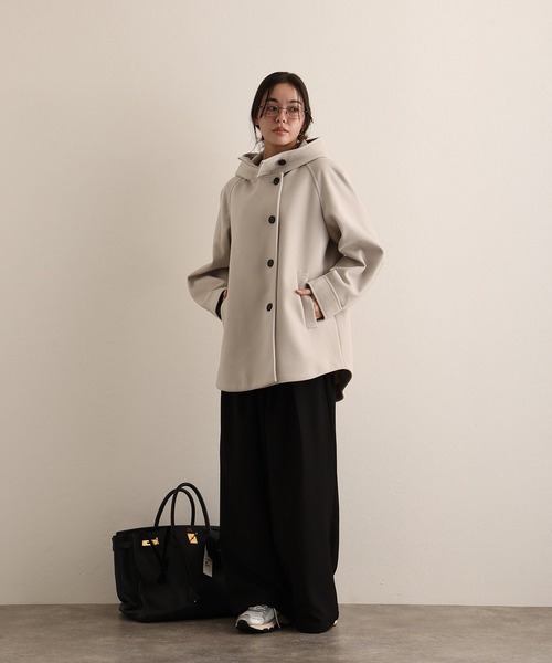 ElegChic(エレグシック)の「フェイクウール ジャケット (モッズコート・レディース・ブラック/アイボリー/グレー/モカ・M/L)」の16枚目の写真