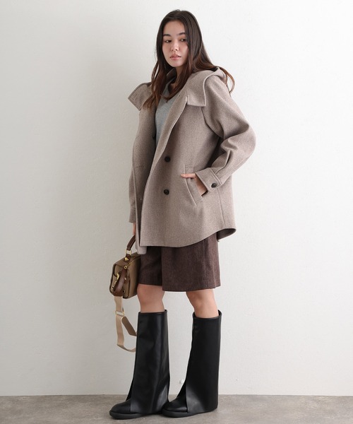 ElegChic(エレグシック)の「フェイクウール ジャケット (モッズコート・レディース・ブラック/アイボリー/グレー/モカ・M/L)」の17枚目の写真
