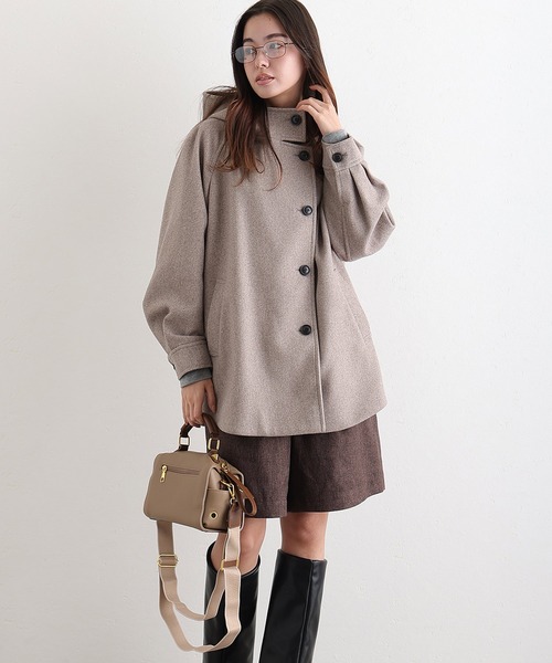 ElegChic(エレグシック)の「フェイクウール ジャケット (モッズコート・レディース・ブラック/アイボリー/グレー/モカ・M/L)」の18枚目の写真