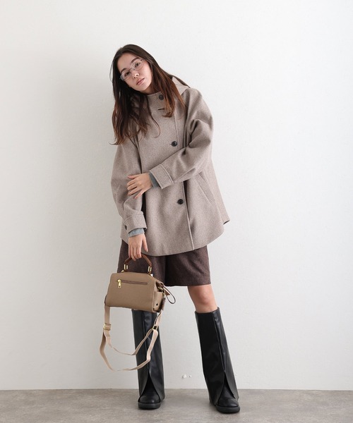 ElegChic(エレグシック)の「フェイクウール ジャケット (モッズコート・レディース・ブラック/アイボリー/グレー/モカ・M/L)」の20枚目の写真