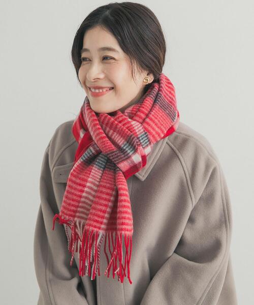 URBAN RESEARCH DOORS（アーバンリサーチドアーズ）の「ウールチェックストール（ストール/ショール・レディース・ブルー/グレー/グリーン/レッド・ONE）」の14枚目の写真