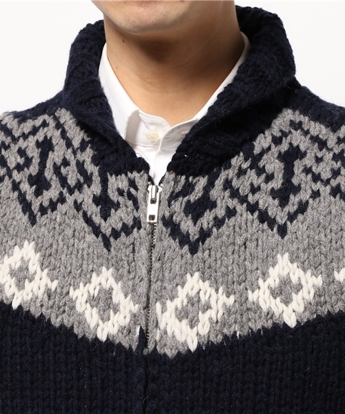OUTLET（アウトレット）の「【Ciaopanic】ノルディック柄カウチンベスト（ベスト・メンズ・ネイビー/グレー・MEDIUM）」の6枚目の写真