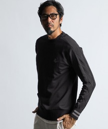 The DUFFER of ST.GEORGE（ザダファーオブセントジョージ）の「WASHABLE SWITCHING KNIT：スウェット/アランニット 切替えデザイン ウォッシャブルニット（ニット/セーター）」