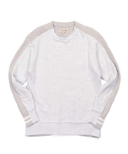 The DUFFER of ST.GEORGE(ザダファーオブセントジョージ)の「WASHABLE SWITCHING KNIT:スウェット/アランニット 切替えデザイン ウォッシャブルニット(ニット/セーター・メンズ・グレー/ブラック/ライトグレー・SMALL/MEDIUM/LARGE/X-LARGE)」の18枚目の写真