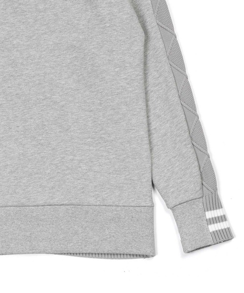 The DUFFER of ST.GEORGE(ザダファーオブセントジョージ)の「WASHABLE SWITCHING KNIT:スウェット/アランニット 切替えデザイン ウォッシャブルニット(ニット/セーター・メンズ・グレー/ブラック/ライトグレー・SMALL/MEDIUM/LARGE/X-LARGE)」の9枚目の写真