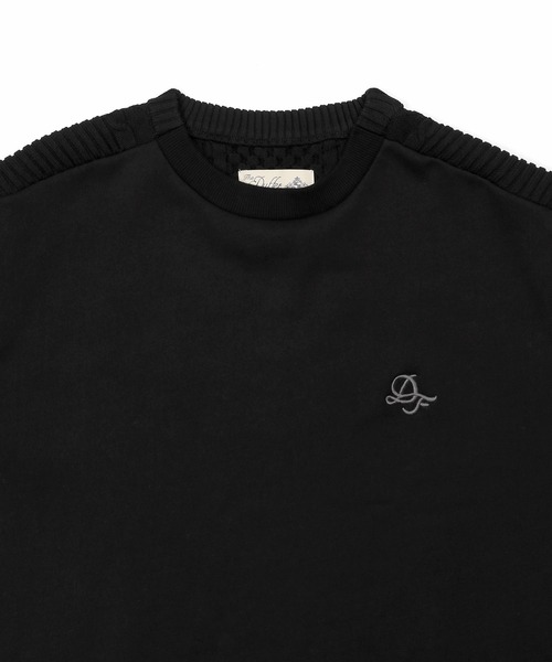 The DUFFER of ST.GEORGE(ザダファーオブセントジョージ)の「WASHABLE SWITCHING KNIT:スウェット/アランニット 切替えデザイン ウォッシャブルニット(ニット/セーター・メンズ・グレー/ブラック/ライトグレー・SMALL/MEDIUM/LARGE/X-LARGE)」の6枚目の写真