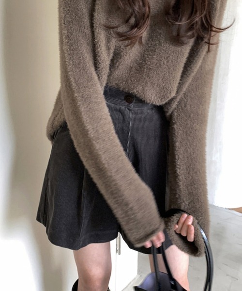 HALEY PESCA（ヘーリーペスカ）の「HALEY PESCA/センタータック　コーデュロイショートパンツ（その他パンツ・レディース・ブラウン/ブラック・MEDIUM/SMALL）」の8枚目の写真