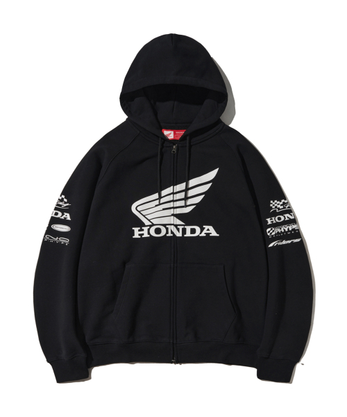 PHYPS MOTORCYCLE(フィップスモーターサイクル)の「Honda Racing Logo Hoodie Zip-up_Black(パーカー・レディース・その他・SMALL/MEDIUM/LARGE/X-LARGE)」の4枚目の写真
