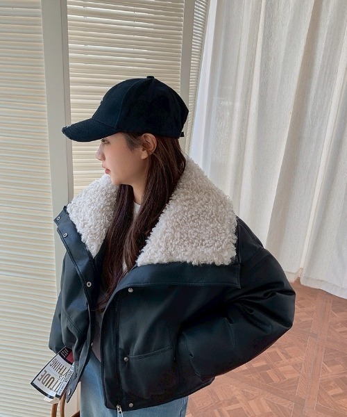 UP START(アップスタート)の「【LAMPOON】ビッグボアカラー中綿ブルゾン(ブルゾン・レディース・ブラック/ホワイト/ブラウン・LARGE/MEDIUM/X-LARGE)」の6枚目の写真