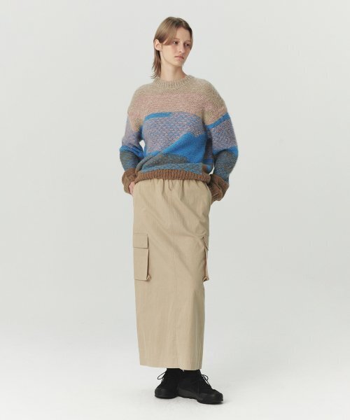 LEVAR(レバー)の「Washed Cargo String Long Skirt - Beige(スカート・レディース・その他・SMALL/MEDIUM)」の1枚目の写真