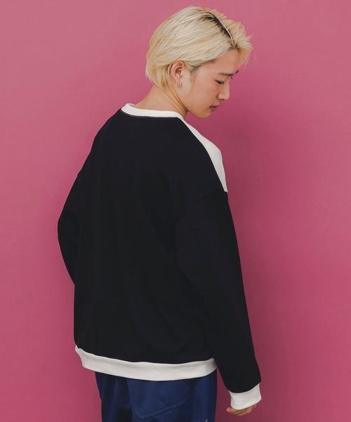 ScoLar Parity（スカラーパリティ）の「353132：こたつから出たくないクマ柄 配色裏毛プルオーバー（Tシャツ/カットソー・レディース・オフホワイト/杢グレー/ブラック・M）」の20枚目の写真