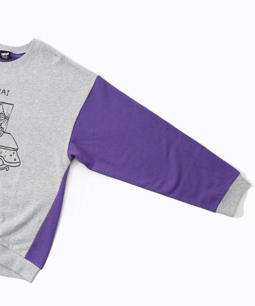 ScoLar Parity（スカラーパリティ）の「353132：こたつから出たくないクマ柄 配色裏毛プルオーバー（Tシャツ/カットソー・レディース・オフホワイト/杢グレー/ブラック・M）」の6枚目の写真