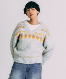 Freada | Freada/フリーダ Vネック 配色 ノルディック柄ニット(ニット/セーター)