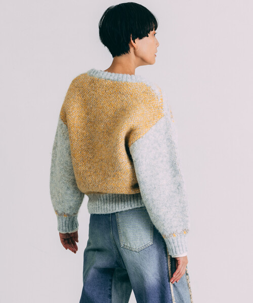 Freada(フリーダ)の「Freada/フリーダ Vネック 配色 ノルディック柄ニット(ニット/セーター・レディース・ネイビー/ライトグレー・ONE SIZE)」の8枚目の写真