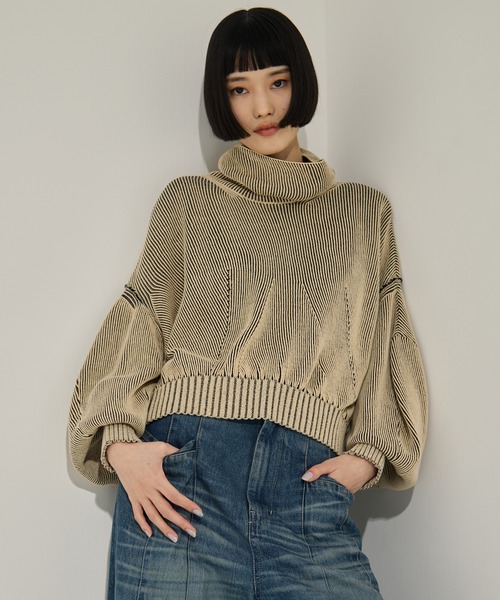 AKIKOAOKI アキコアオキ　ニット　セーター AKIKOAOKI（アキコアオキ）の「Dual face knit（ニット/セーター