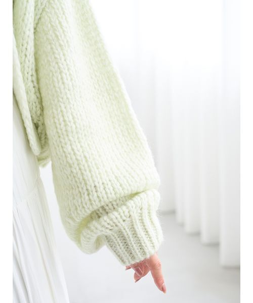 SNIDEL(スナイデル)の「ローゲージショートカーディガン(カーディガン/ボレロ・レディース・アイボリー/ピンク/ミント・F)」の9枚目の写真